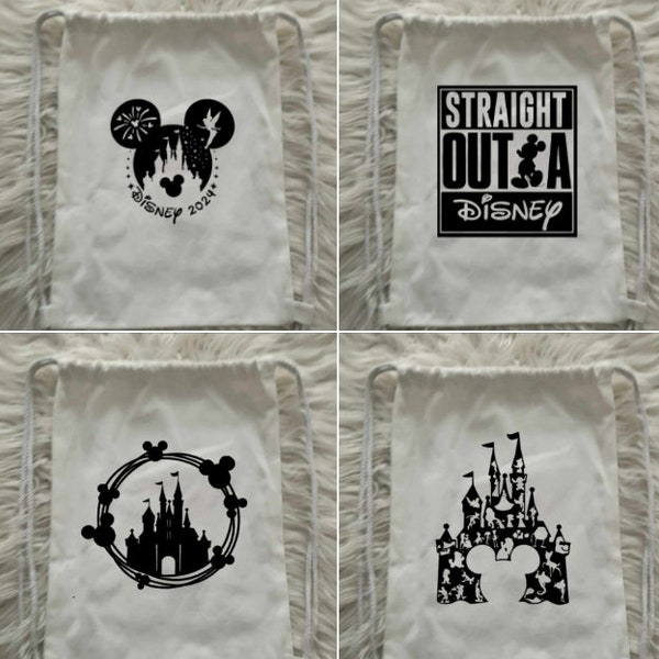 Kids drawstring Disney bags - perfect for park days!