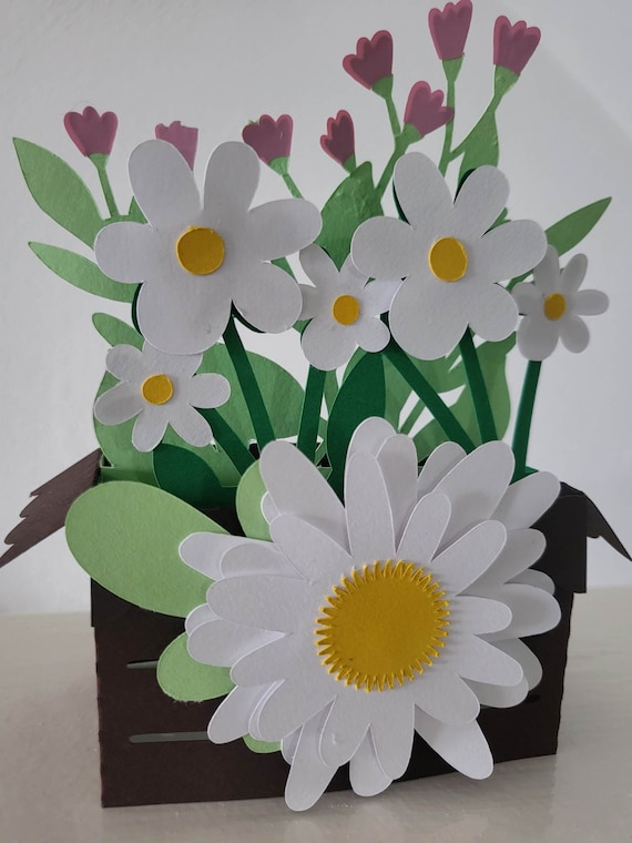 3D Pop-Up Blumenkarte – Handgefertigte Klappkarte Für Geburtstag, Muttertag, Dankeschön, Mit Platz Für Persönliche Nachricht (Modell N309)
