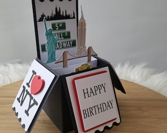 Carte pop-up d'anniversaire sur le thème de New York America