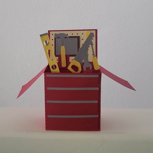 Fathers Day / Birthday 3D pop up birthday card - SnapOn Tool Box Tools Builder DIY theme