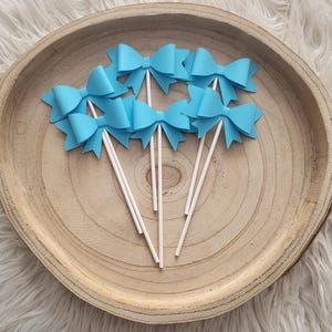 Hübsche Schleifenparty Cupcake Topper - Set mit 6 Stück