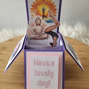 Personalised Yoga themed birthday pop up card