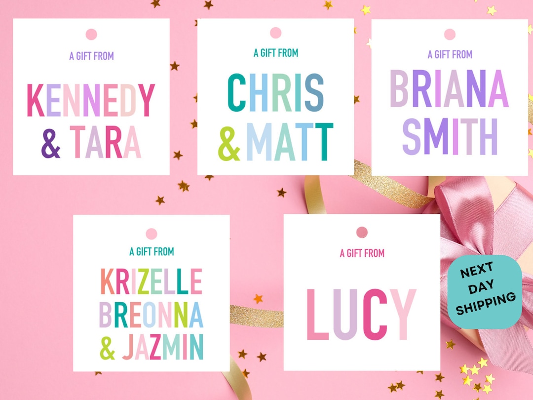 Birthday Gift Tags, Square Gift Tag, Birthday Party, Celebration Tag