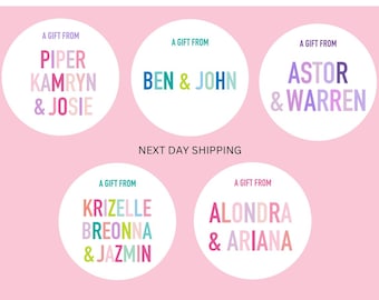 Personalized Birthday Stickers: Multicolored Treat Bag Labels