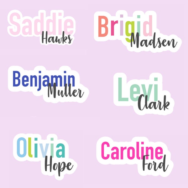 Dishwasher safe sticker Waterproof Name Decal, personalized Vinyl Sticker, Full name sticker, laminated sticker, Water bottle sticker,