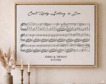 First Dance Song Art, Paper Wedding Gift, Anniversary Gift for Husband, Gift for Wife, Wedding Present for Couple, Unique Anniversary