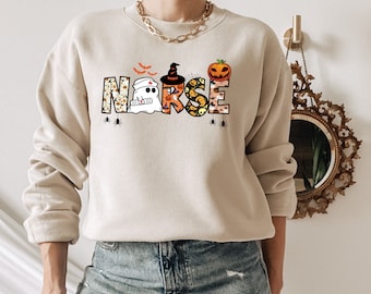 Halloween Nurse Sweatshirt: Spooky Season Nursing Tee