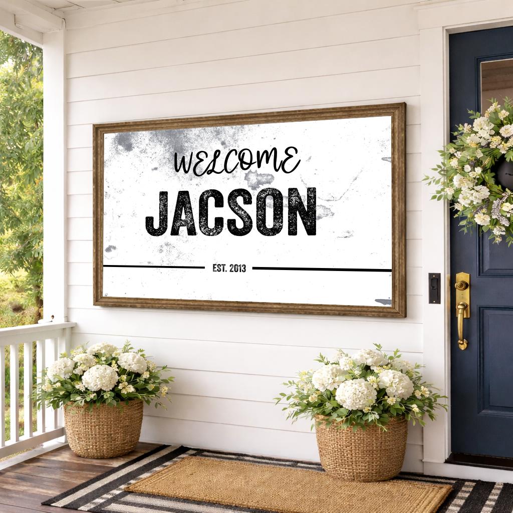 Personalized Family Name Sign Modern Farmhouse Wall Decor Name ...