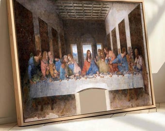 The Last Supper Wall Art Print, Leonardo da Vinci Classic Painting, Renaissance Religious Artwork, Biblical Jesus Apostles Wall Canvas