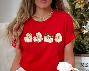 Vintage Santa Claus Christmas T-Shirt: Retro Holiday Family Tee