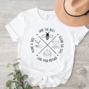 Earth Day T-Shirt: Plant Trees, Save Bees, Eco Friendly