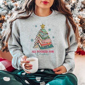 Christmas Book Tree Sweatshirt and Hoodie, Christmas Gift For Teacher,Christmas Sweatshirt,Book Lovers Christmas Gift, School Christmas