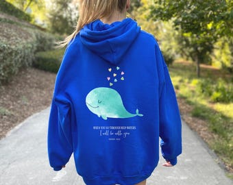 Christian Whale Hoodie: Bible Verse, Religious Gift