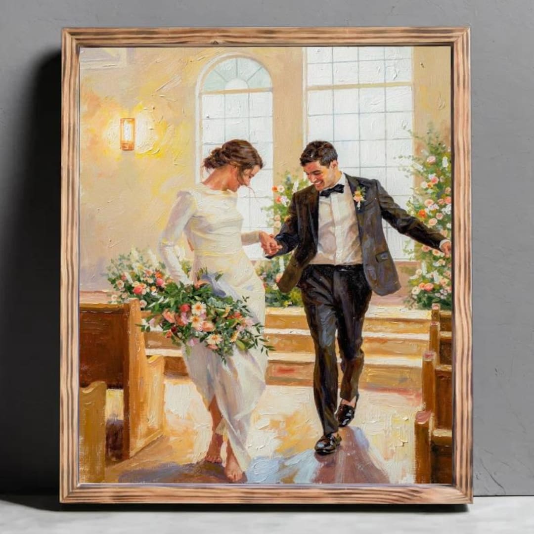 Oil Painting Look from Photo, Custom Oil Couple Portrait, Canvas wall art, Personalized Oil Painting Wall Art Canvas, Wedding Custom Canvas