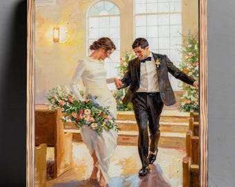 Oil Painting Look from Photo, Custom Oil Couple Portrait, Canvas wall art, Personalized Oil Painting Wall Art Canvas, Wedding Custom Canvas