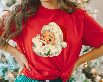 Vintage Santa Claus Christmas T-Shirt: Retro Holiday Tee