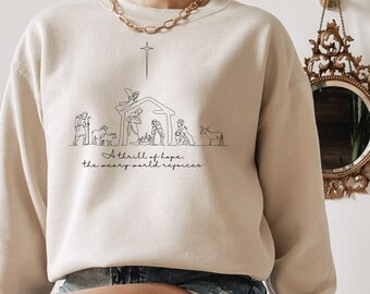 Nativity Scene Sweatshirt: Christian Christmas Sweater