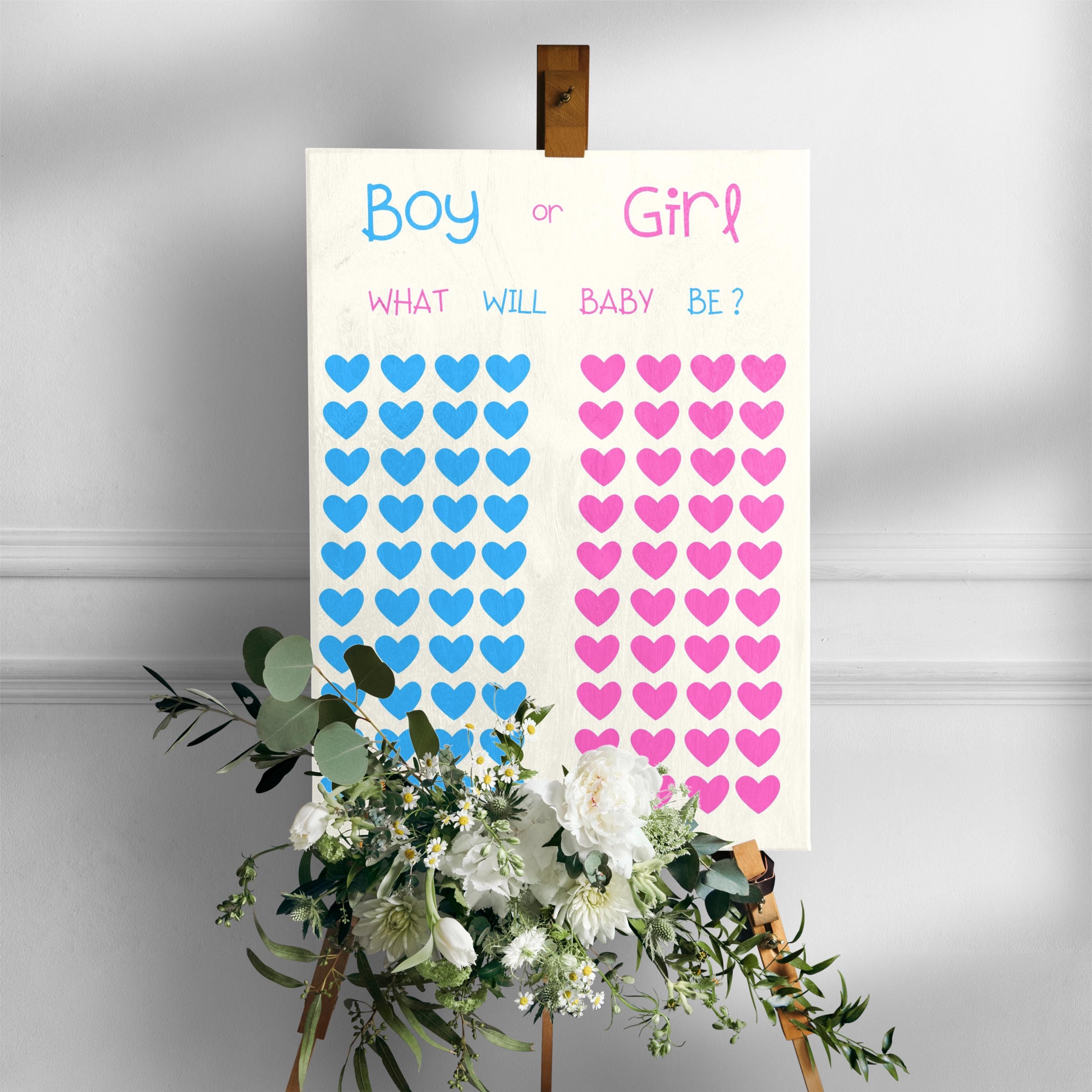Rolled Boy or Girl What Will Baby Be, Sign Your Guess Gender Reveal ...