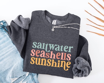 Sunshine Beach Sweatshirt: Coastal Seashells Crewneck