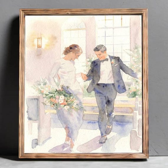 custom portrait, watercolor custom painting, wedding painting, wedding portrait, house print, custom watercolor, painting from photo