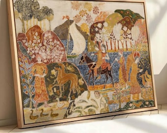 Medieval Art, Tapestry Print, Byzantine Art, Religious Art, Maximalist Decor, Vintage Art, Biblical Scene, Folk Art, Muted Colors Canvas