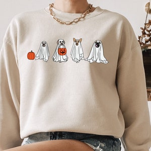 Сute Ghost Dog Sweatshirt and Hoodie, Ghost dog t-shirt, Dog Lovers Shirt, Halloween, Halloween Dog T-shirt, Spooky Season