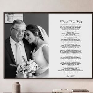 Father Daughter Dance, Custom Wood Framed Father Daughter Dance Print on Canvas, 1st Father's Day Gift, Wedding Gift, Father Daughter Song