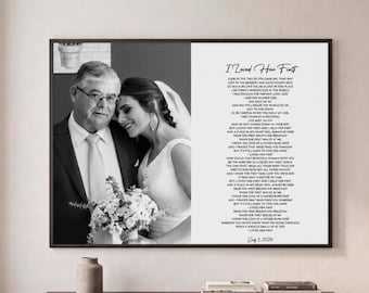 Father Daughter Dance, Custom Wood Framed Father Daughter Dance Print on Canvas, 1st Father's Day Gift, Wedding Gift, Father Daughter Song