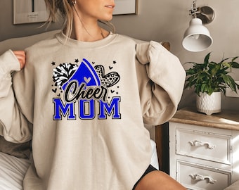 Cheer Mom Faux Glitter Sweatshirt: Personalized Cheerleading Gift