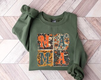 Fall Mama Shirt: Cottagecore Pumpkin Halloween Mom Gift