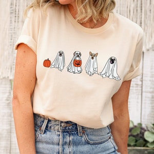 Сute Ghost Dog t-shirt, Ghost dog t-shirt, Dog Lovers Shirt, Halloween, Halloween Dog T-shirt, Spooky Season