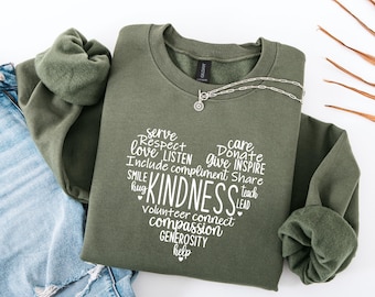 Be Kind Heart Sweatshirt - Retro Valentine's Day Shirt