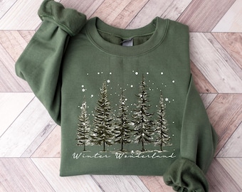 Winter Wonderland Sweatshirt: Christmas Tree Crew Shirt