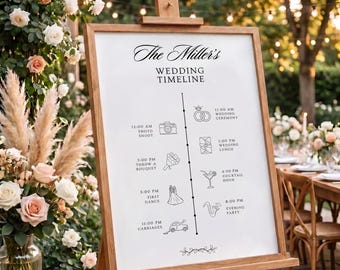 Wedding Timeline Sign Template, Personalised Wedding Schedule Order of Events, Wedding Itinerary Welcome Sign