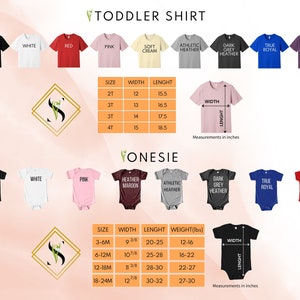a baby onesie size guide for a toddler shirt