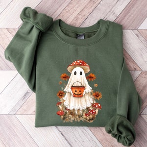 Ghost Sweatshirt, Halloween Sweatshirt, Magic Mushroom Sweatshirt, Spooky Season Shirt, Ghost Shirt, Halloween Shirt, Funny Fall Shirt