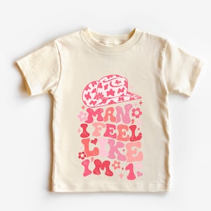 Man I Feel Like I&#39;m One, First Birthday Shirt, Groovy Cowgirl 1st Onesie, Girls Western Cowgirl Baby Shirt, Retro 1st Party Onesie