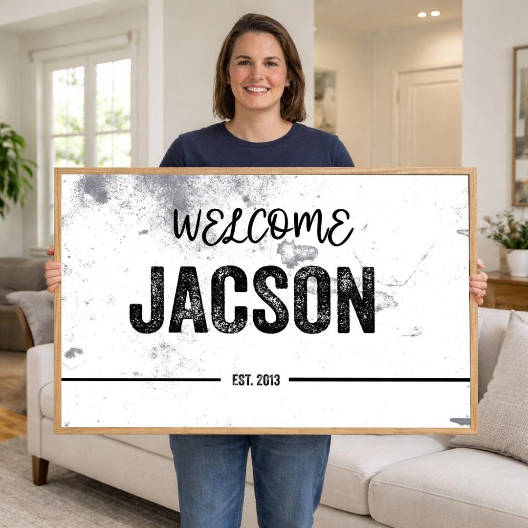 Personalized Family Name Sign Modern Farmhouse Wall Decor Name ...
