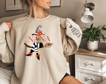 Custom Halloween Nana Witch Sweatshirt: Personalized Grandkids Names