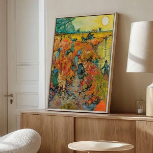 Framed Wall Hanging Art, The Red Vineyard 1888, The Red Vineyard Canvas, Reproduction Art Canvas, Van Gogh Wall Art, Oil Painting Print