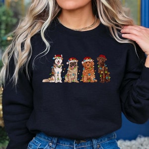 Christmas Dogs Sweatshirt: Holiday Lights Crewneck