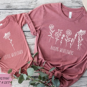 Raising Wildflowers Graphic Shirt: Funny Mama T-Shirt