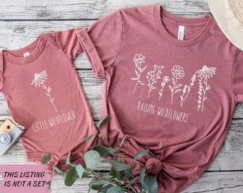 Raising Wildflowers Graphic Shirt: Funny Mama T-Shirt