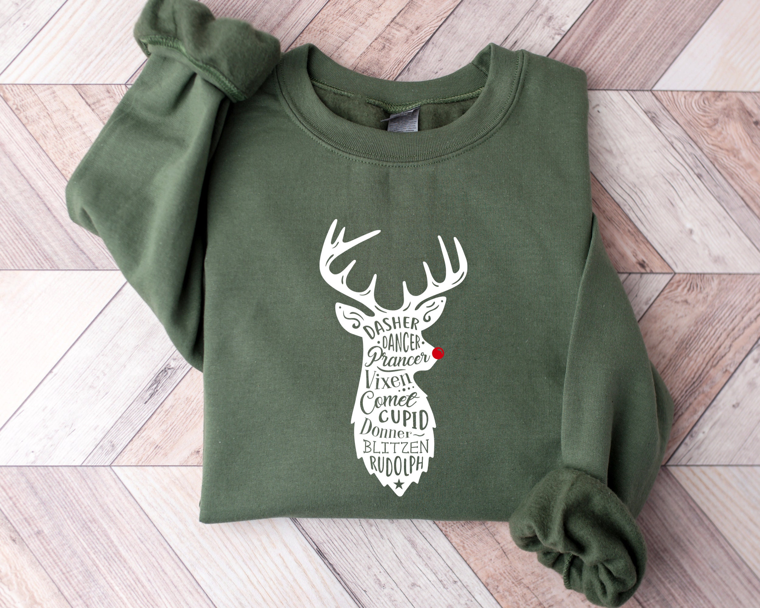 Reindeer Sweatshirt - Etsy