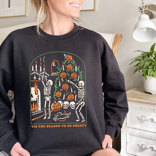 C'est la saison d'être effrayant sweat-shirt et sweat-shirt à capuche - Dead Inside Halloween sweat-shirt - sweat-shirt d'Halloween noir - chemise d'Halloween drôle