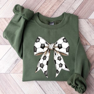 Coquette Soccer Sweatshirt: Bow Graphic, Sports Mom Hoodie