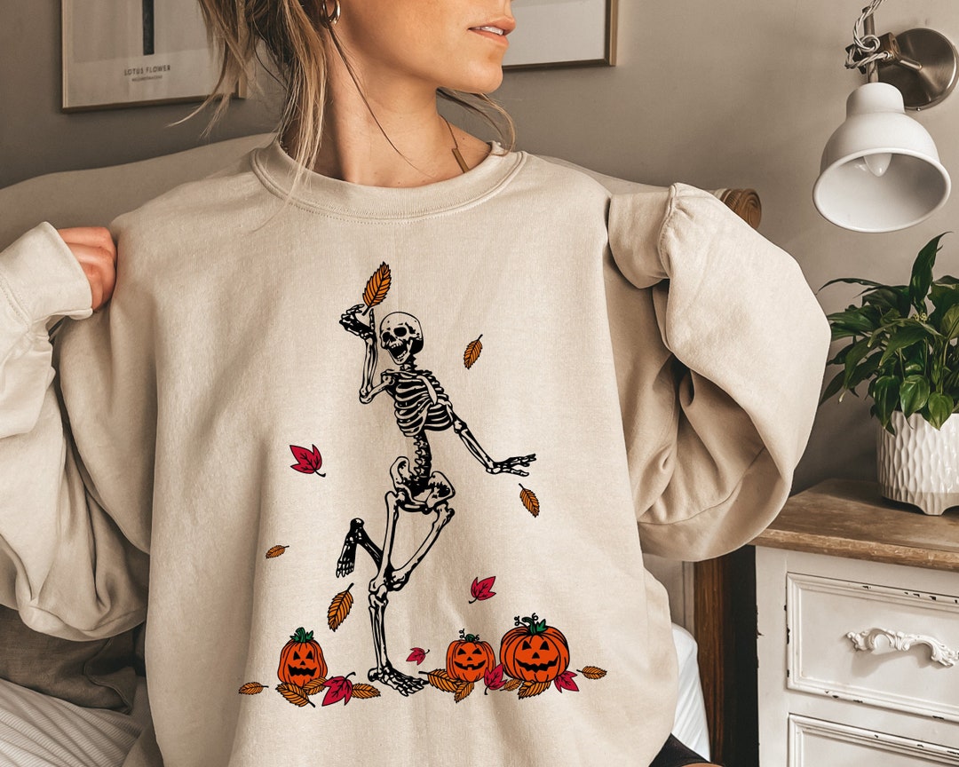 Halloween Skeleton Pumpkin Women’s Sweatshirt