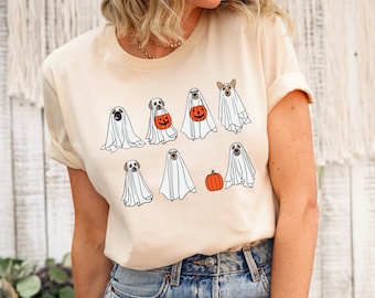 Halloween Ghost Dog T-Shirt: Fall Dog Lovers Tee