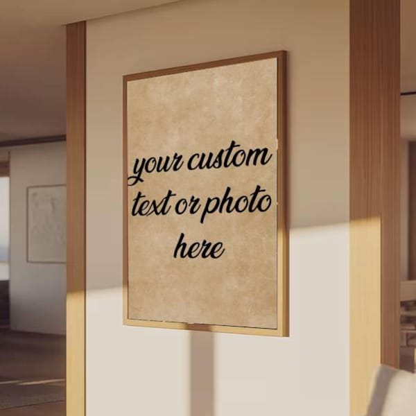 Impresión fotográfica personalizada en lienzo: arte tipográfico personalizado, decoración del hogar