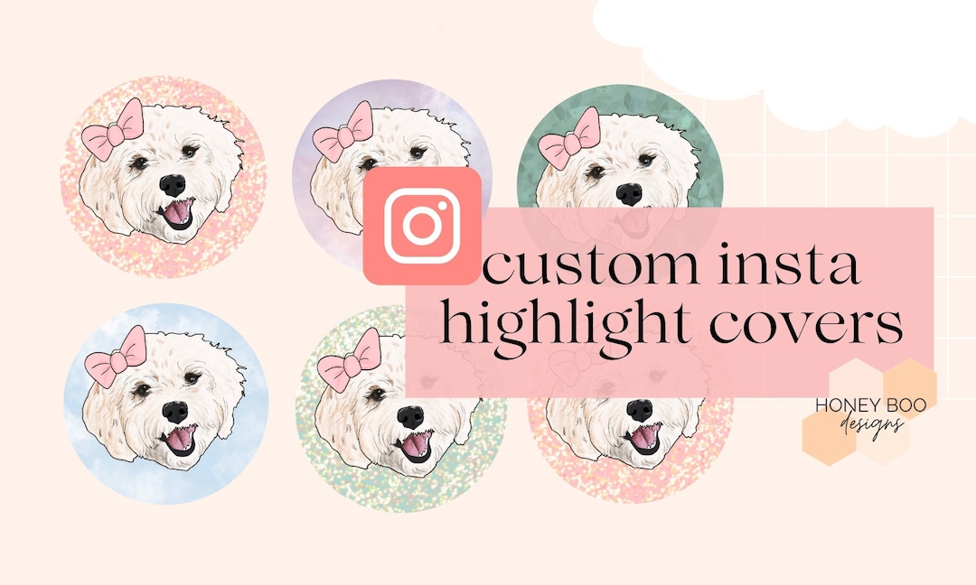 Custom Digital Pet Portrait Instagram Story Highlight Cover I Etsy